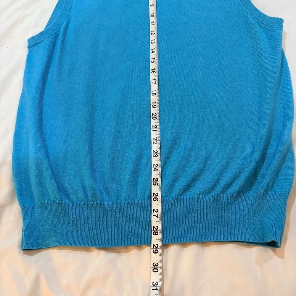 Peter Millar Mens Blue Cotton Cashmere Quarter Zip Sweater Vest Large Golf‎ Logo